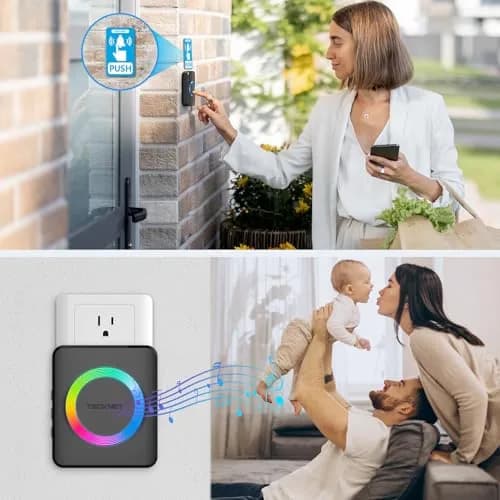 TECKNET WA878 Wireless Doorbell Kit 300m Range | Easy Setup Plug-in Chime with LED Flash thumbnail 7