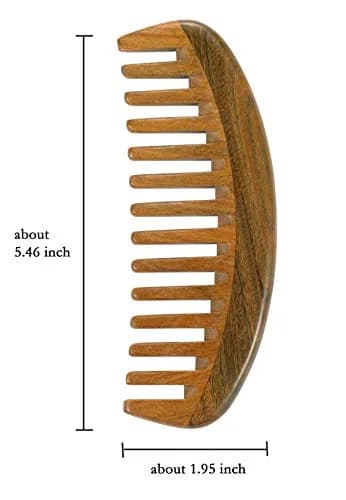 Louise Maelys Wooden Wide Tooth Comb for Curly Hair | Anti-Static, Natural Sandalwood, Portable & Gentle (1 Count) thumbnail 2