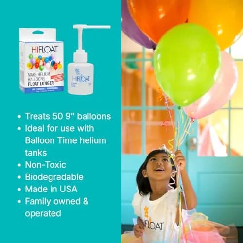 HI-FLOAT ULTRA HI-FLOAT Balloon Treatment with Pump 5 oz (142g) | Extends Helium Float Time Up to 25x thumbnail 6