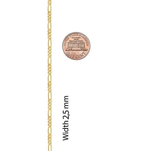 LIFETIME JEWELRY 2.5mm Figaro Chain Necklace 22 Inch | 20X Real Gold Plated Bronze thumbnail 9