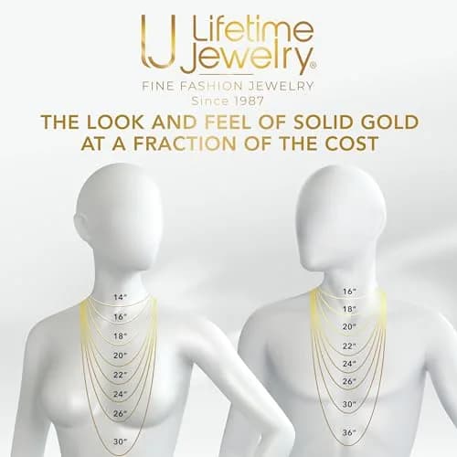 LIFETIME JEWELRY 2.5mm Figaro Chain Necklace 18 inches | 24k Gold Plated Bronze thumbnail 6