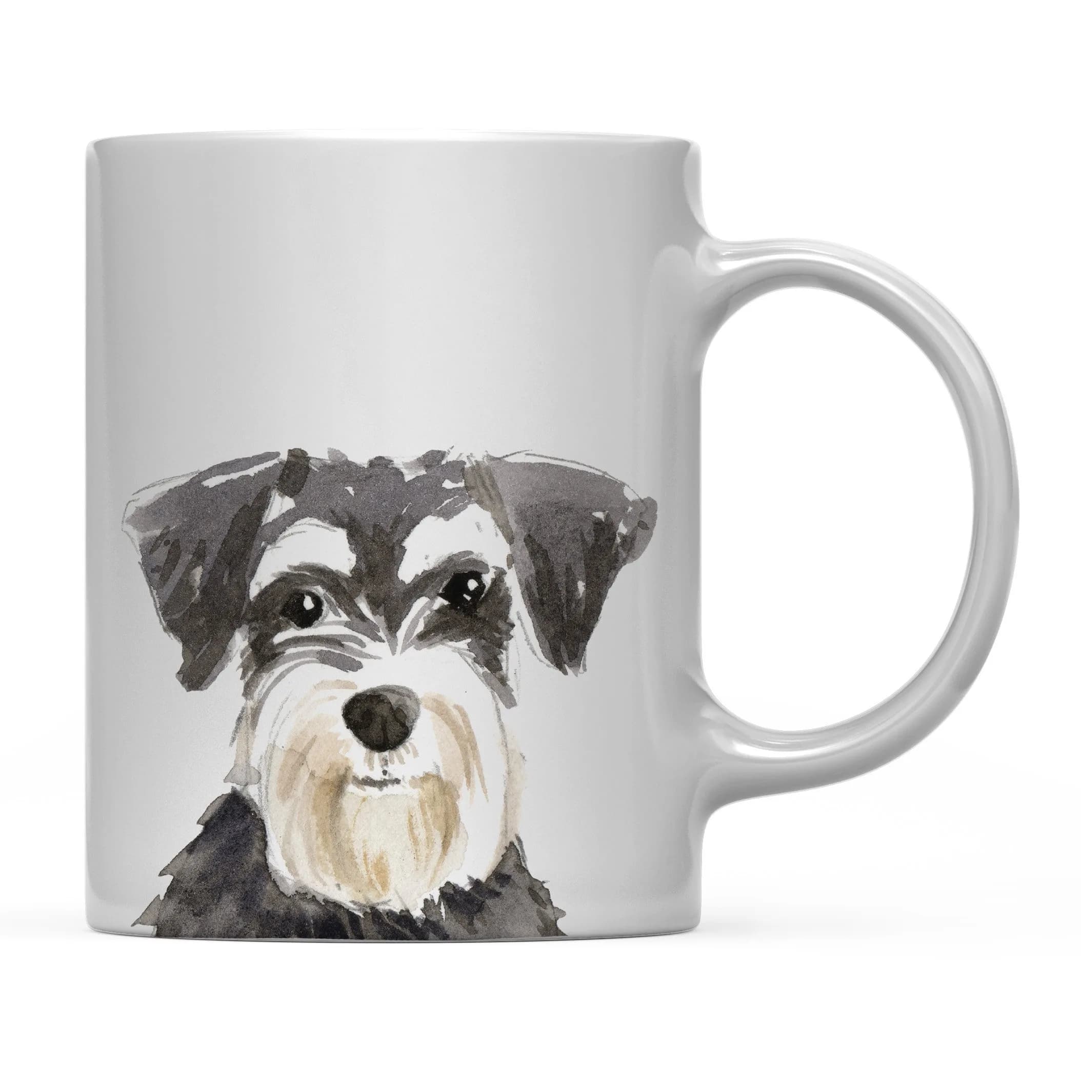 Andaz Press Miniature Schnauzer Up Close Dog Mug 325ml (11oz) | Gift for Dog Lovers — Miniature Schnauzer