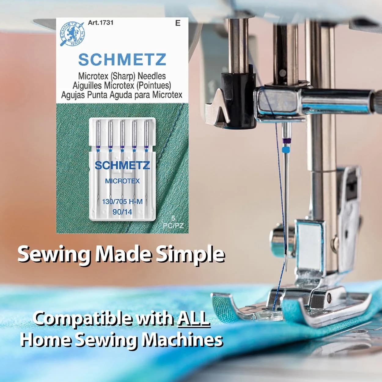 SCHMETZ Microtex Sharp Sewing Machine Needles 90/14 (50 Needles Total) | Precision Quilting & Topstitching - view 2