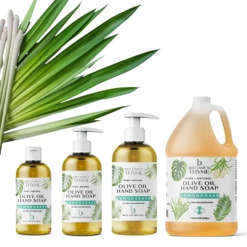 Brittanie's Thyme Castile Liquid Soap Refill Lemongrass 16 Fl Oz | Gentle, Natural & Vegan thumbnail 2