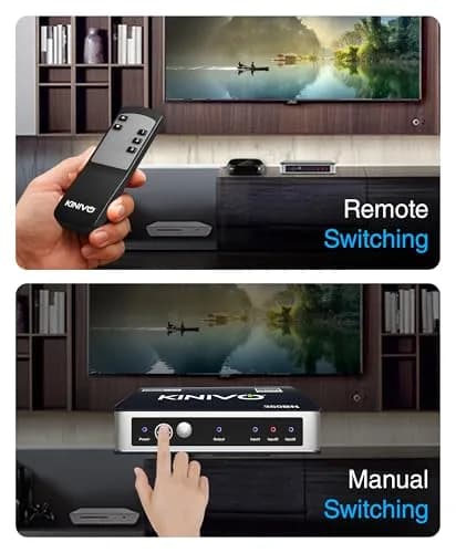 Kinivo HDMI Switch 3 in 1 Out 4K 60Hz | Supports HDR, HDCP 2.2 & Dolby Vision (70-120c) thumbnail 9