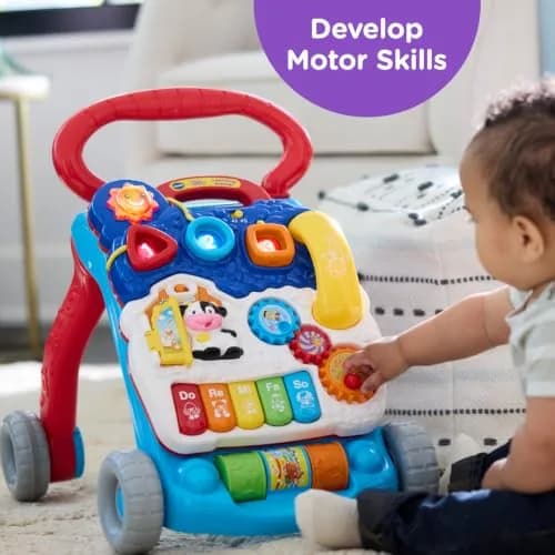 VTech Sit-to-Stand Learning Walker | Activity Walker with Detachable Toy Panel, Piano Keys, and Speed Control thumbnail 5