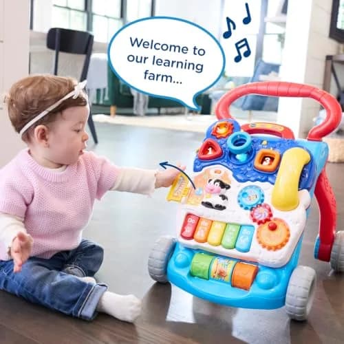 VTech Sit-to-Stand Learning Walker | Activity Walker with Detachable Toy Panel, Piano Keys, and Speed Control thumbnail 9