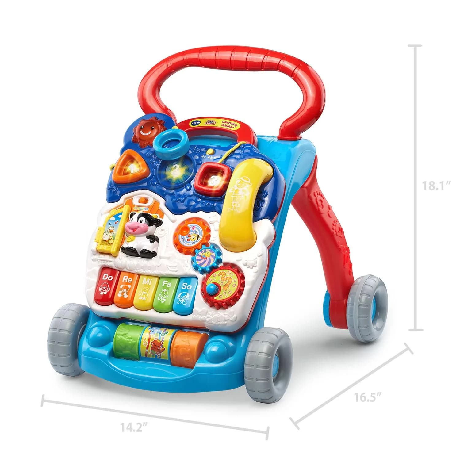 VTech Sit-to-Stand Learning Walker | Activity Walker with Detachable Toy Panel, Piano Keys, and Speed Control - view 2