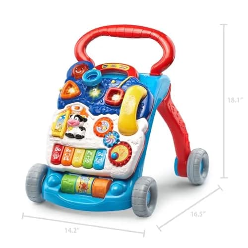 VTech Sit-to-Stand Learning Walker | Activity Walker with Detachable Toy Panel, Piano Keys, and Speed Control thumbnail 2