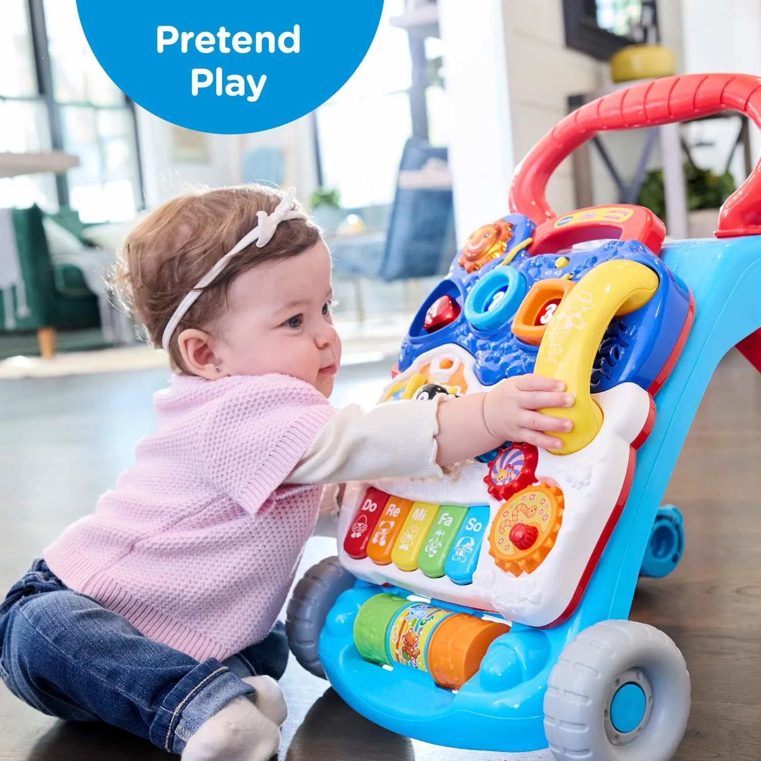 VTech Sit-to-Stand Learning Walker | Activity Walker with Detachable Toy Panel, Piano Keys, and Speed Control - view 4