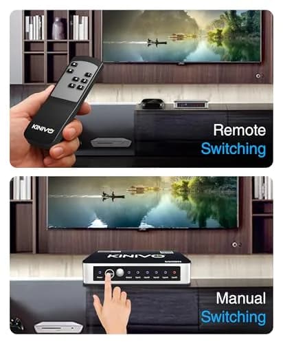 Kinivo HDMI Switch 5 in 1 Out 4K 60Hz | Supports HDR, Dolby Vision, VRR, IR Remote thumbnail 7
