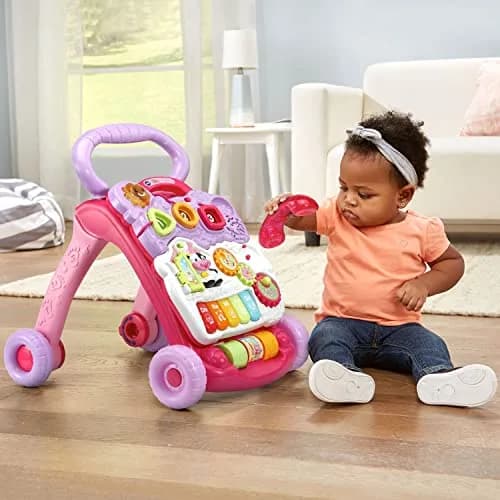 VTech Sit-to-Stand Learning Walker Pink | Activity Walker for Babies 9 Months to 3 Years thumbnail 6
