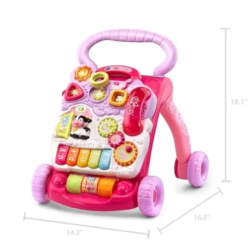 VTech Sit-to-Stand Learning Walker Pink | Activity Walker for Babies 9 Months to 3 Years thumbnail 2