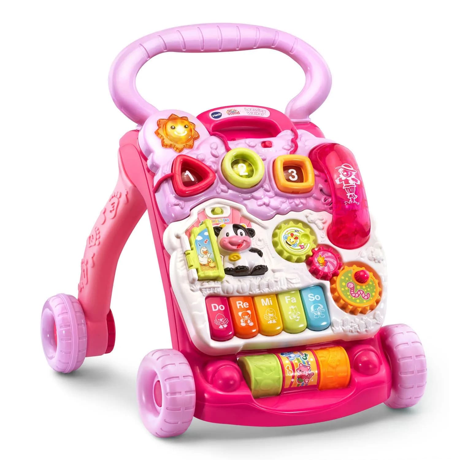 VTech Sit-to-Stand Learning Walker - Pink Activity Walker with Detachable Toy Panel - view 3