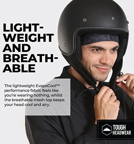 Tough Headwear Cooling Helmet Liners - Do Rag Skull Caps for Men - Cooling Head Wraps, Hard Hat Liner (22in–24¼in) | Evapocool Tech thumbnail 4