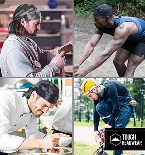 Tough Headwear Cooling Helmet Liners - Do Rag Skull Caps for Men - Cooling Head Wraps, Hard Hat Liner (22in–24¼in) | Evapocool Tech thumbnail 7