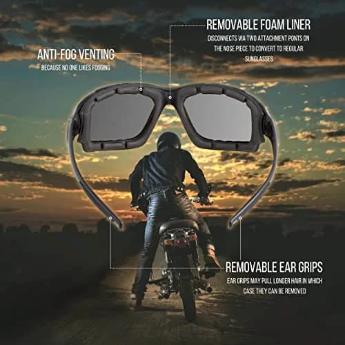 WYND Blocker Halvert Motorcycle Sunglasses & Goggles Combo 65mm (2.56in) | UV400 Protection thumbnail 2