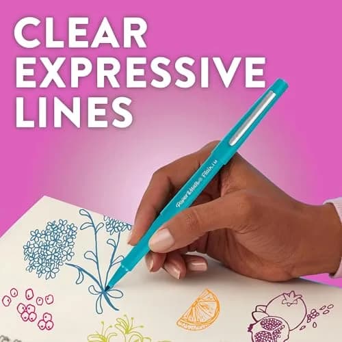 Paper Mate Flair Felt Tip Pens | Medium Point (0.7 mm) Writing Pens | Black Pens | For Writing, Drawing & Sketching | 5 Count thumbnail 5