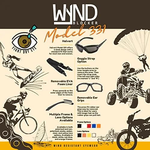 WYND Blocker Halvert Motorcycle Goggles & Sunglasses Combo with Yellow Lens | UV400 Protection thumbnail 4