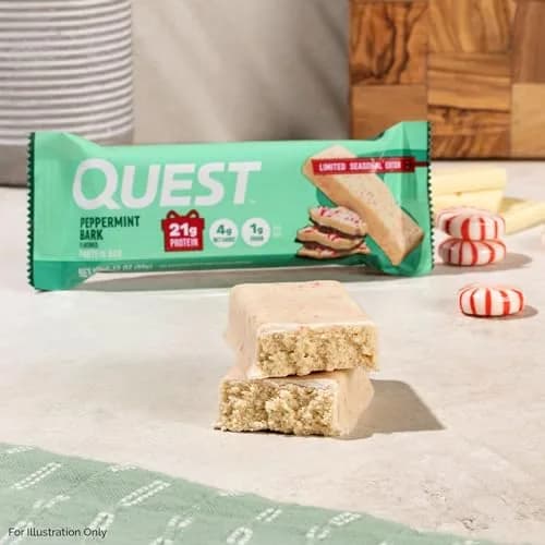 Quest Nutrition Peppermint Bark Protein Bar 12 Count | 21g Protein, 1g Sugar, 4g Net Carbs thumbnail 5