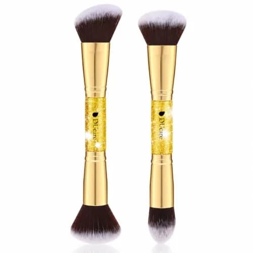 DUcare 2Pcs Double Ended Foundation & Contour Makeup Brush Set | Soft Synthetic Face Brushes for Liquid, Cream & Powder thumbnail 1