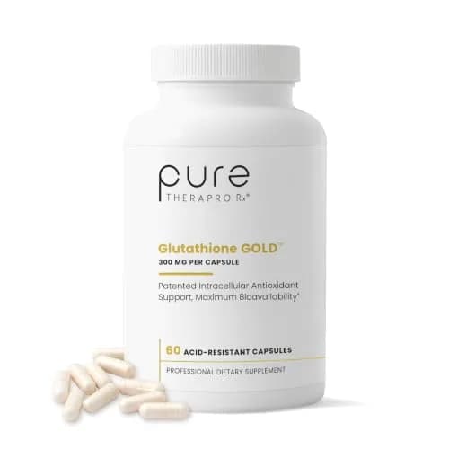 Pure Therapro Rx S-Acetyl Glutathione Gold, Extra-Strength | Patented Acetylated Form of Glutathione (EMOTHION) from Italy | Pharmaceutical Grade | Zero Fillers (60 Capsules (300mg)) thumbnail 1