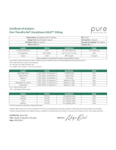 Pure Therapro Rx S-Acetyl Glutathione Gold, Extra-Strength | Patented Acetylated Form of Glutathione (EMOTHION) from Italy | Pharmaceutical Grade | Zero Fillers (60 Capsules (300mg)) thumbnail 9