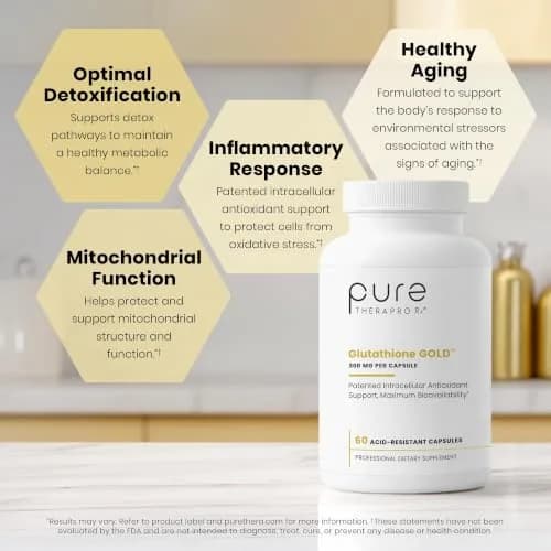 Pure Therapro Rx S-Acetyl Glutathione Gold, Extra-Strength | Patented Acetylated Form of Glutathione (EMOTHION) from Italy | Pharmaceutical Grade | Zero Fillers (60 Capsules (300mg)) thumbnail 4