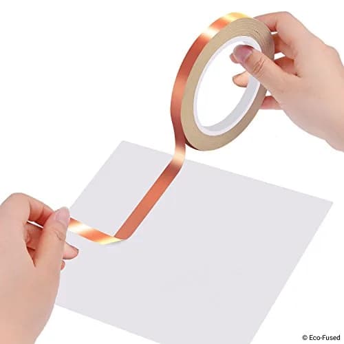 Eco-Fused Double-Sided Conductive Copper Foil Tape 6.3mm x 20m | EMI/RF Shielding & Paper Circuits thumbnail 2