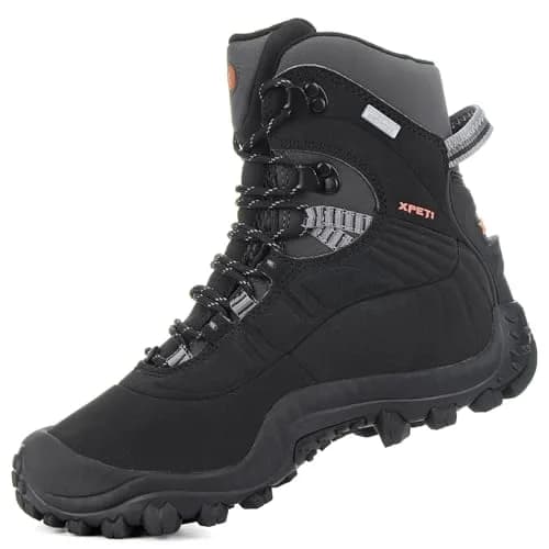 XPETI Men’s Thermator Mid-Rise Waterproof Hiking Boot Insulated Non-Slip Black 7 | Waterproof, Insulated & Traction Ready thumbnail 4