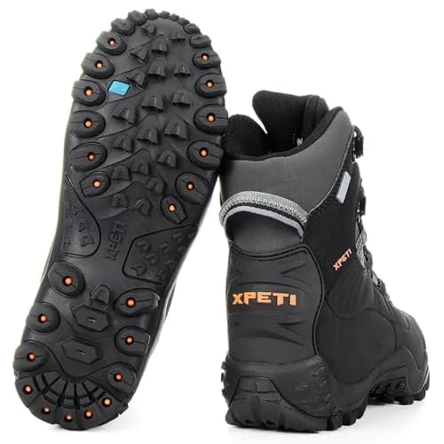 XPETI Men’s Thermator Mid-Rise Waterproof Hiking Boot Insulated Non-Slip Black 7 | Waterproof, Insulated & Traction Ready thumbnail 7