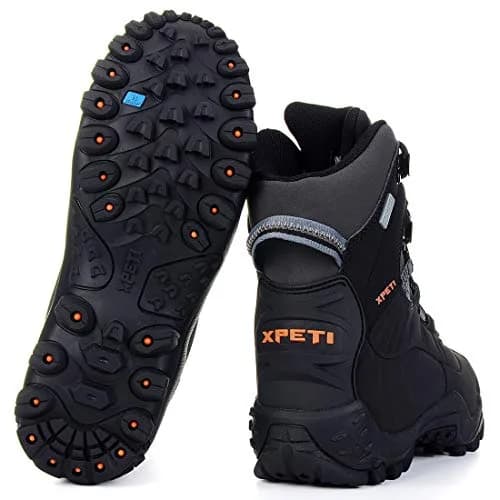 XPETI Men’s Thermator Mid-Rise Waterproof Hiking Boot Insulated Non-Slip Black 7 | Waterproof, Insulated & Traction Ready thumbnail 9