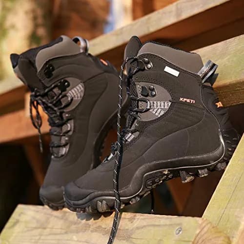 XPETI Men’s Thermator Mid-Rise Waterproof Hiking Boot Insulated Non-Slip Black 7 | Waterproof, Insulated & Traction Ready thumbnail 2