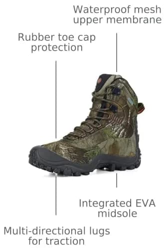 XPETI Men’s Thermator Mid-Rise Waterproof Hiking Boot Insulated Non-Slip camouflage 8.5 thumbnail 3