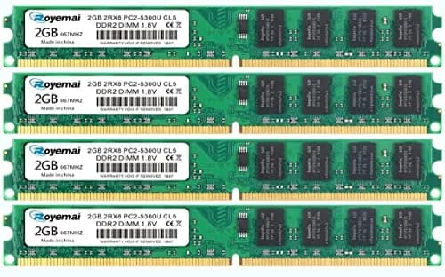 D DUOMEIQI 8GB (4x2GB) DDR2 667MHz UDIMM Desktop RAM 1.8V CL5 240-pin Non-ECC Unbuffered Memory Modules thumbnail 1