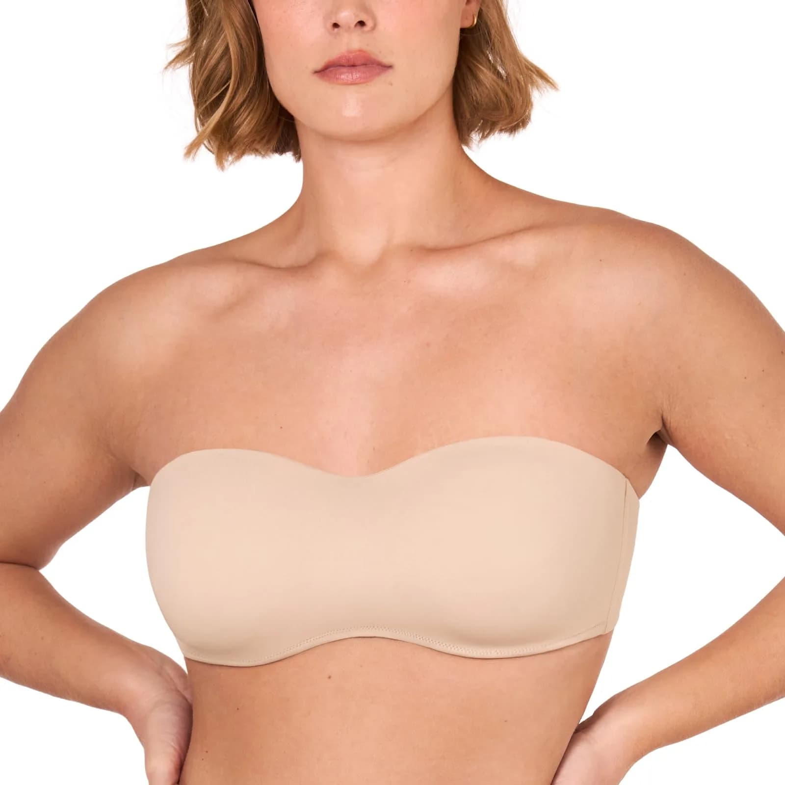 DELIMIRA Strapless Bandeau Minimizer Bras Beige 36G | Natural Lift & Bust Reduction for Women