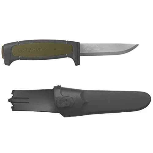 Morakniv Basic 511 Fixed-Blade Knife - Black/Green Handle, 9.1 cm High Carbon Steel Blade thumbnail 1