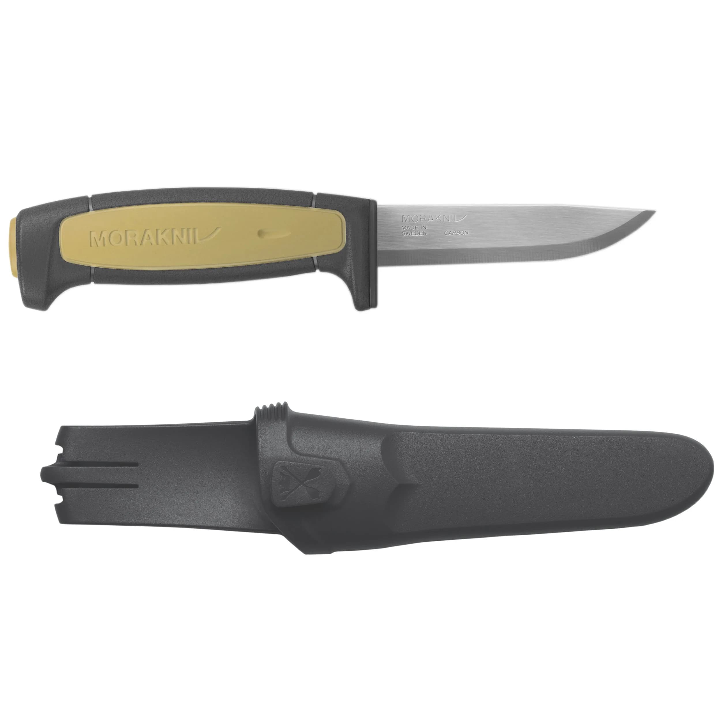 Morakniv Basic 511 Fixed-Blade Knife - Black/Tan Handle, 9.1 cm High Carbon Steel Blade - main product image