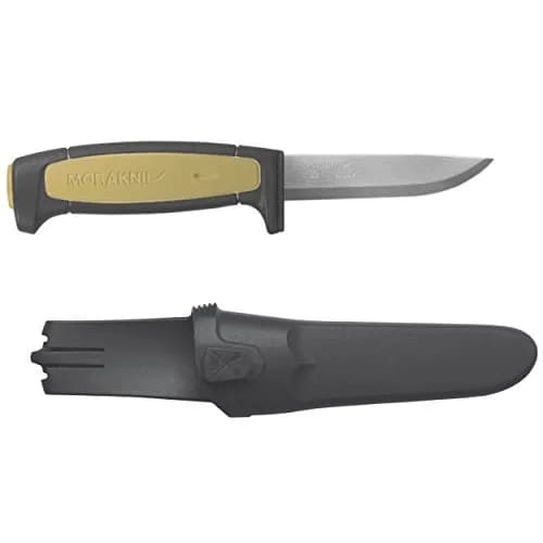 Morakniv Basic 511 Fixed-Blade Knife - Black/Tan Handle, 9.1 cm High Carbon Steel Blade thumbnail 1