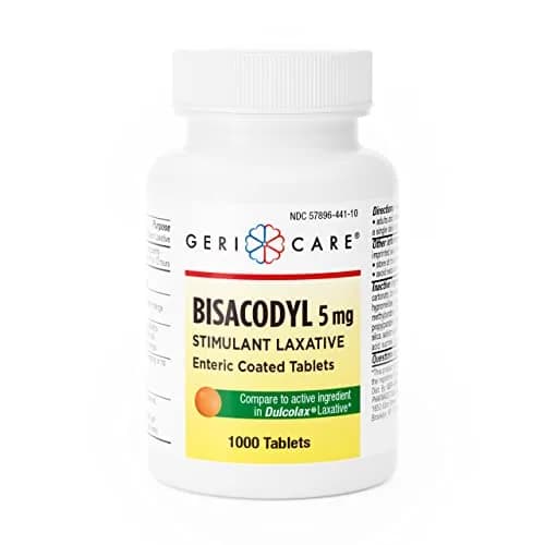 GeriCare Bisacodyl 5 mg Coated Tablet | Gentle Overnight Constipation Relief | 1000 Count thumbnail 1