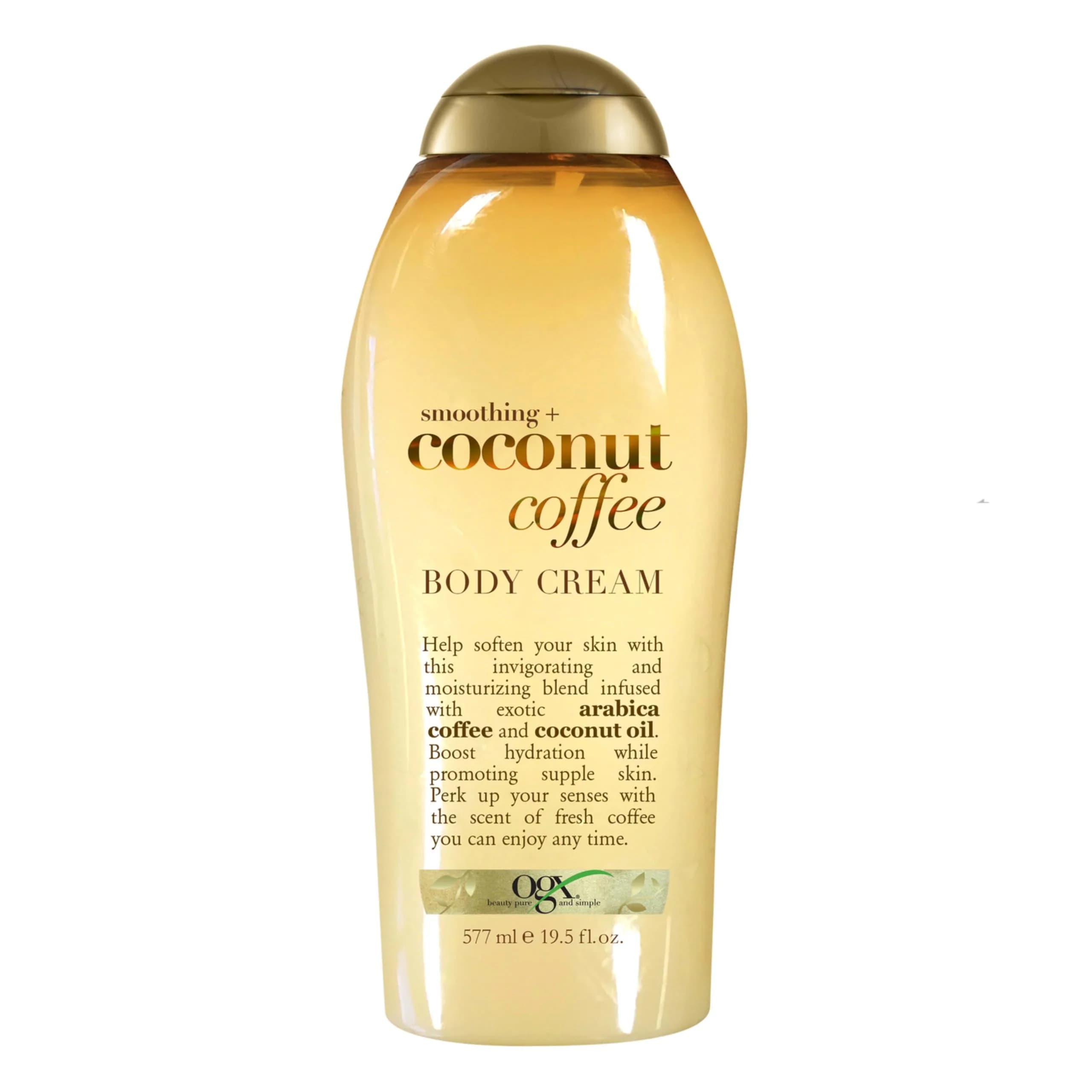 OGX Smoothing + Coconut Coffee Body Cream 19.5 oz | Moisturizes & Softens Skin with Coffee & Coconut Oil