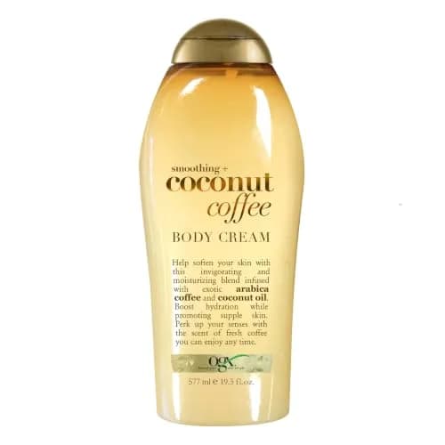 OGX Smoothing + Coconut Coffee Body Cream 19.5 oz | Moisturizes & Softens Skin with Coffee & Coconut Oil thumbnail 1