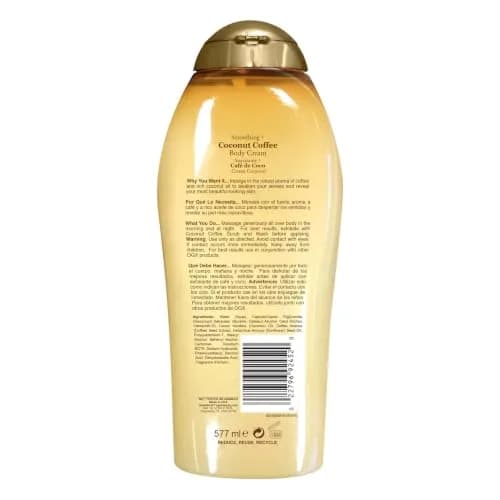 OGX Smoothing + Coconut Coffee Body Cream 19.5 oz | Moisturizes & Softens Skin with Coffee & Coconut Oil thumbnail 5
