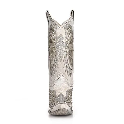 Corral Women's Western Boot Leather White Snip Toe Wing Cross | Handcrafted Genuine Leather with Crystal Embellishments thumbnail 5