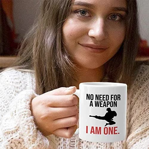 Bubble Hugs Martial Arts Coffee Mug 11 oz (325 ml) | No Need Weapons, I Am One thumbnail 7