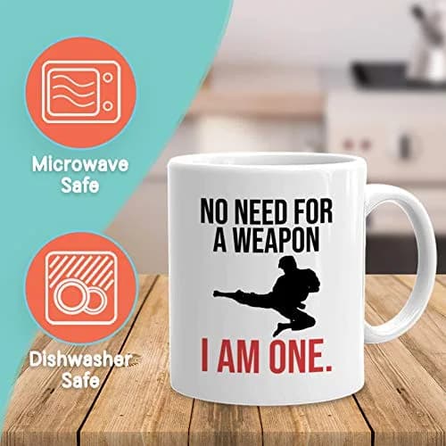 Bubble Hugs Martial Arts Coffee Mug 11 oz (325 ml) | No Need Weapons, I Am One thumbnail 2