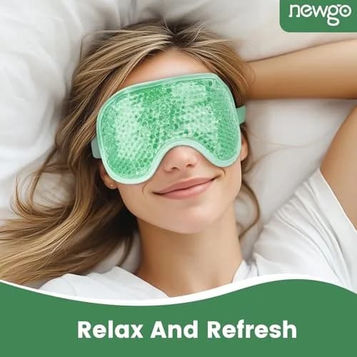 NEWGO Cooling Eye Mask for After Surgery | Reusable Gel Face Ice Pack, Green thumbnail 5