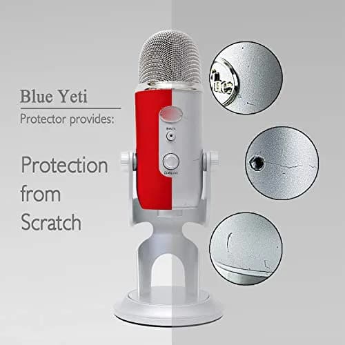 YOUSHARES Microphone Windscreen Foam with Silicone Protector for Blue Yeti & Yeti Pro, Red | Reduces Wind Noise & Plosives thumbnail 4