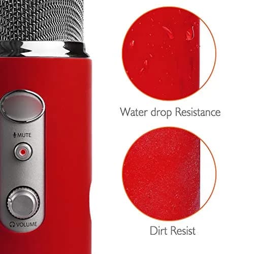 YOUSHARES Microphone Windscreen Foam with Silicone Protector for Blue Yeti & Yeti Pro, Red | Reduces Wind Noise & Plosives thumbnail 5