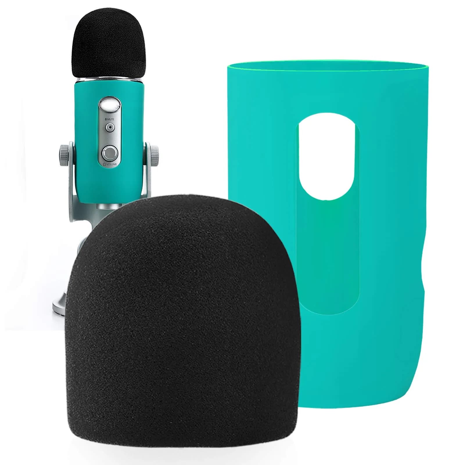 YOUSHARES Microphone Windscreen Foam Green for Blue Yeti & Yeti Pro | 2.36 cm (0.93 in) Thickness - main product image